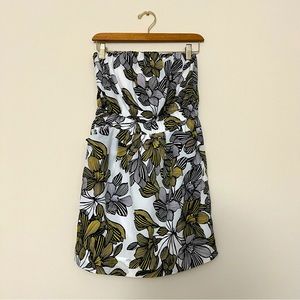 Strapless bold ana dress floral pattern